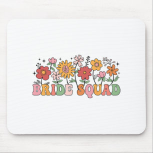 Bride Squad Wildflower Wedding Bridal Party Bachel Mouse Mat