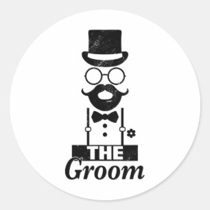 Bride Squat Groom Bachelor Party  Classic Round Sticker