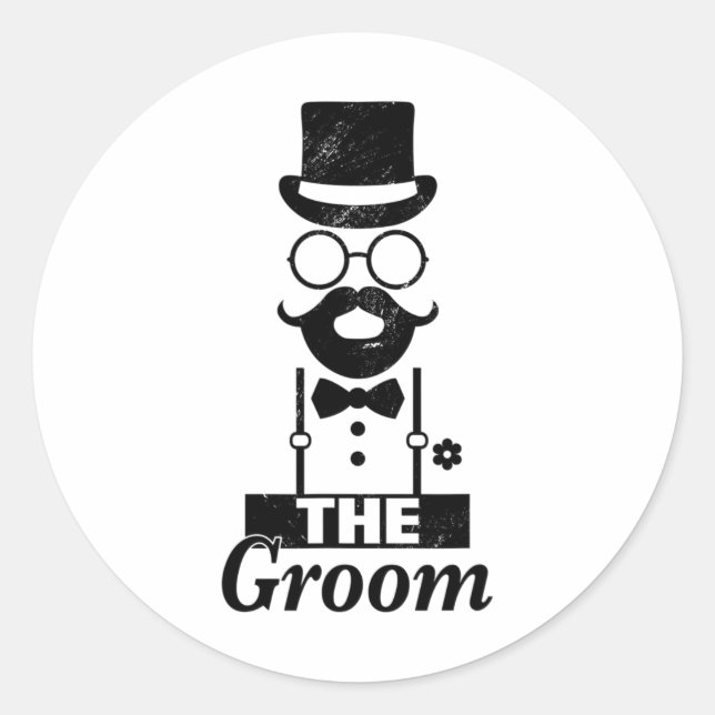 Bride Squat Groom Bachelor Party  Classic Round Sticker (Front)