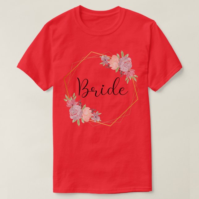 Bride Stag Party Flowers Painted Bride  T-Shirt (Design Front)