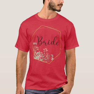 Bride Stag Party Red Flowers Bride T-Shirt