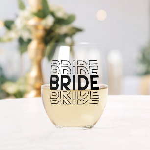 Bride  stemless wine glass