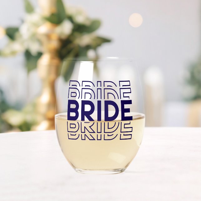 Bride  stemless wine glass (Insitu (Wedding))