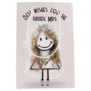 Bride Stick Girl In Sneakers on Hearts  Medium Gift Bag