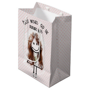Bride Stick Girl In Sneakers on Hearts  Medium Gift Bag