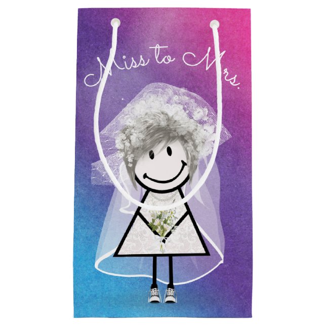 Bride Stick Girl In Sneakers  Small Gift Bag (Front)
