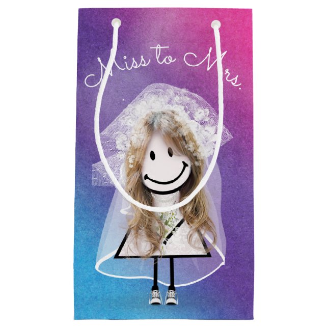 Bride Stick Girl In Sneakers Small Gift Bag (Front)