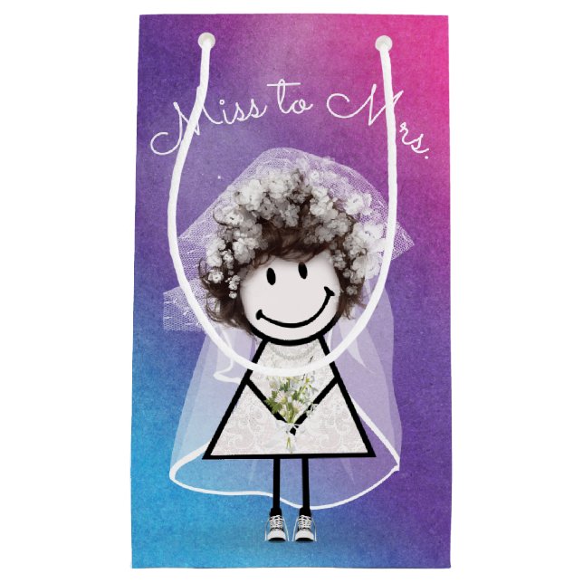 Bride Stick Girl In Sneakers Small Gift Bag (Front)
