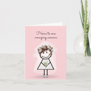 Bride Stick Girl with Sneakers  Card