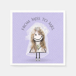 Bride Stick Girl with Sneakers on Dots Napkin
