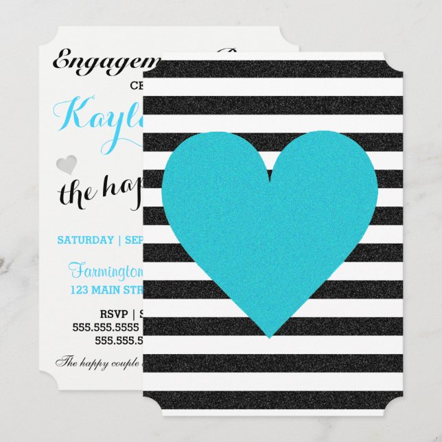 Bride Summer Lovin Black White Soiree Lawn Party Invitation (Front/Back)
