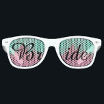 Bride Summer Pink Teal Watercolor Wedding Retro Sunglasses<br><div class="desc">Summer Pink Teal Watercolor Wedding Invitation Collection,  bride party glasses featuring a modern,  trendy and summer themed custom card with a bright abstract and artistic pink and teal,  mint green watercolor background</div>