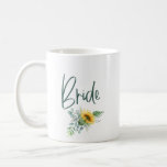 Bride Sunflower Eucalyptus Wedding Coffee Mug<br><div class="desc">Every bridal party needs coffee! Treat your tribe to this cute sunflower mug and make them feel extra special.


artwork/graphics by ReachDreams.etsy.com</div>