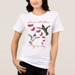 Bride T-shirt Humming Birds & Grunge Hearts Tri-Blend Shirt<br><div class="desc">Bride & Groom  T-shirt Humming Birds Grunge Hearts With Wedding Date Rielaboration of Vintage Humming Bird Illustration</div>