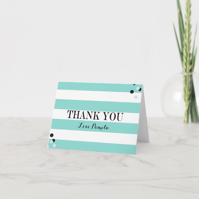 BRIDE Teal Blue Bridal Tiara Shower Party Thank You Card (Front)
