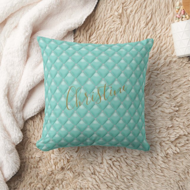 BRIDE Teal Blue Paris Couture Shower Party Cushion (Blanket)