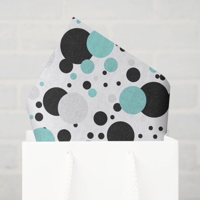 BRIDE Teal Blue Polka Dot Bridal Shower Party Tissue Paper (Gift Bag)