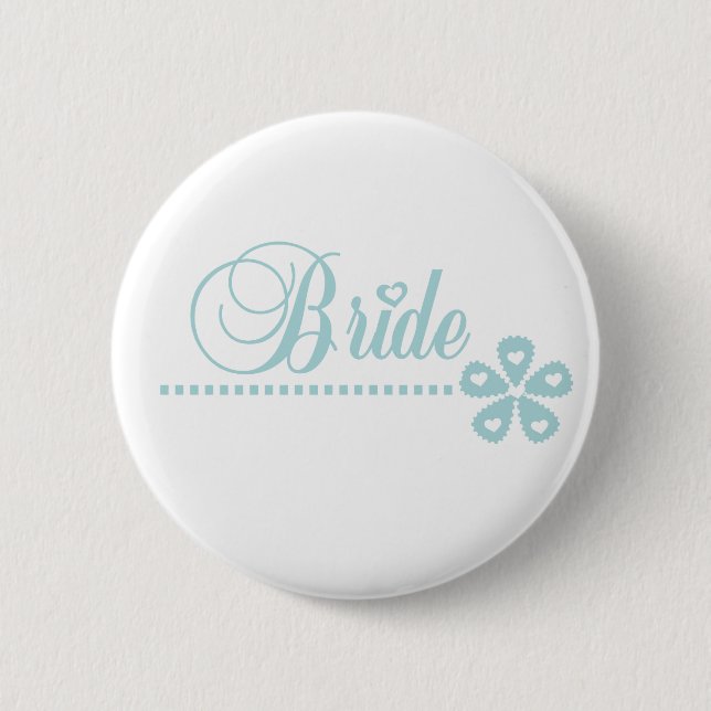 Bride Teal Elegance 6 Cm Round Badge (Front)