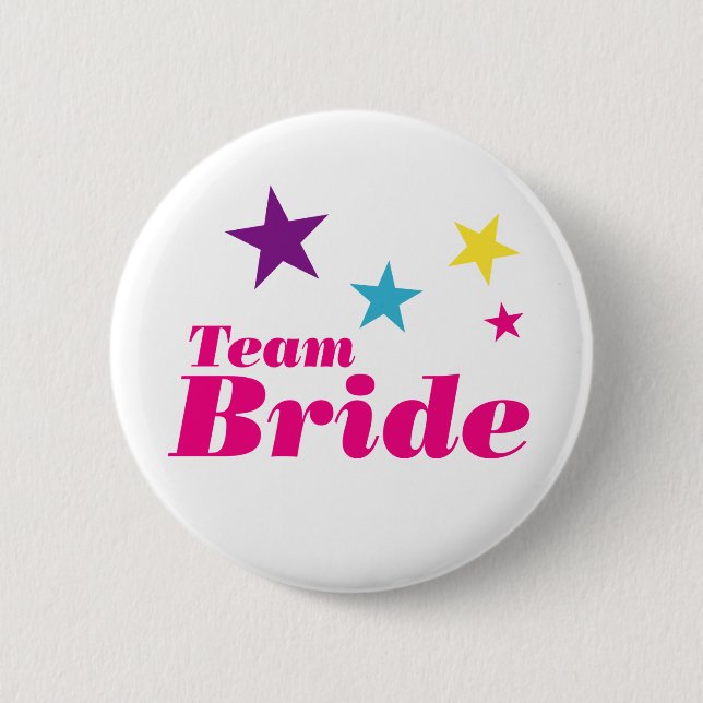Bride team 6 cm round badge (Front)