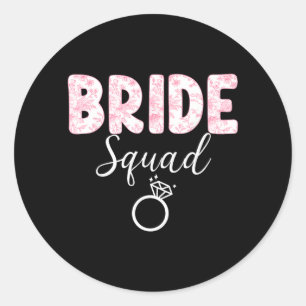 Bride Team Bachelorette Party Coquette Bow Classic Round Sticker