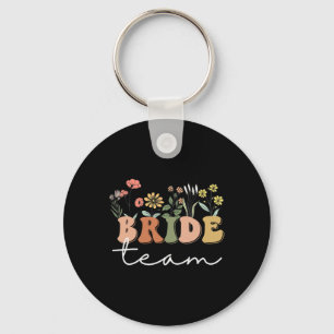 Bride Team Wedding Bride Wildflower Bachelorette P Key Ring