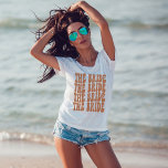 Bride Terracotta Customized Matching Bridal Party T-Shirt<br><div class="desc">Are you looking for a unique and fun way to celebrate your bachelorette party? Why not go with a personalized t-shirt theme? With our retro The Bride personalized purple t-shirt, you can have all of your bridal party matched up in style! Not only will this shirt be a great way...</div>