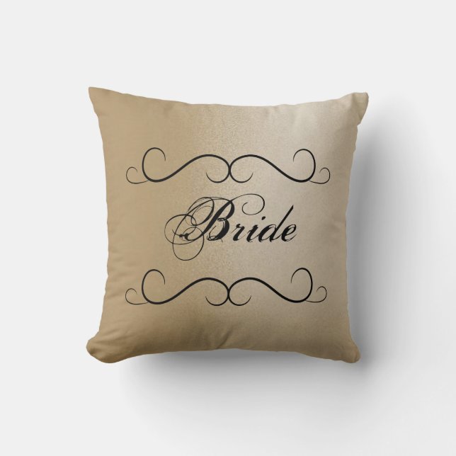 Bride Throw Pillow- MVB Design 2 Cushion (Front)