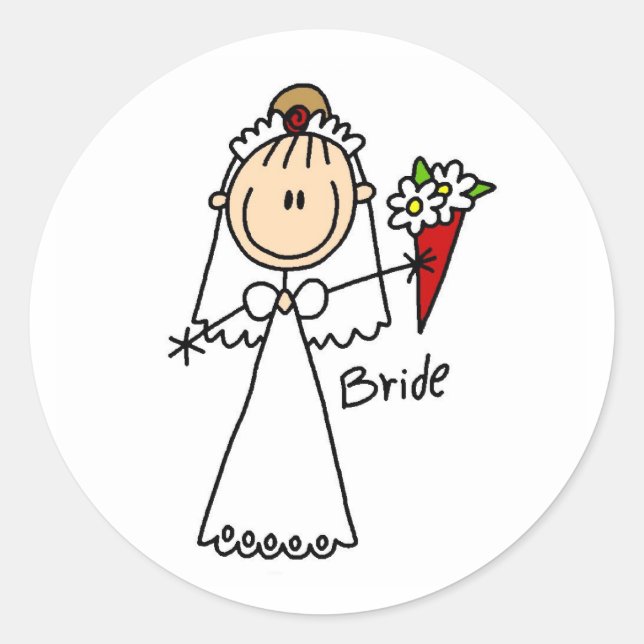 Bride Throwing The Bouquet Sticker (Front)