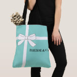 BRIDE Tiara Teal Blue Bridal Wedding Shower Party Tote Bag<br><div class="desc">Darling, she will love this fabulous party tote bag, make it the perfect gift set with matching travel accessory bag and flip flops. A wonderful memento of your party, it will be a keepsake for years to come. Personalise it as you choose, it is a great birthday or bridal party...</div>