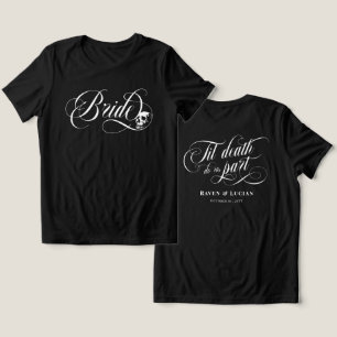 Bride Til Death Do Us Part Skull Goth Wedding Tri-Blend Shirt