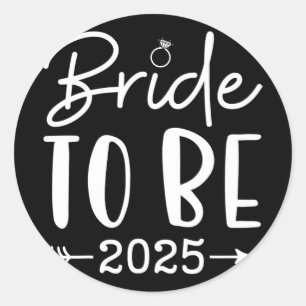 Bride To Be 2025 Bachelorette Party Bridal Party M Classic Round Sticker