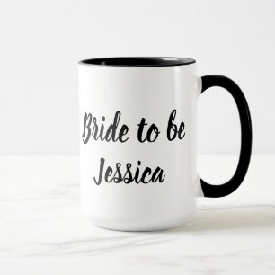 Bride to be Black Elegant Script Gifts Weddings Mug