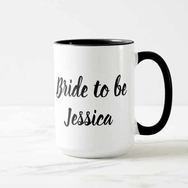 Bride to be Black Elegant Script Gifts Weddings Mug (Right)