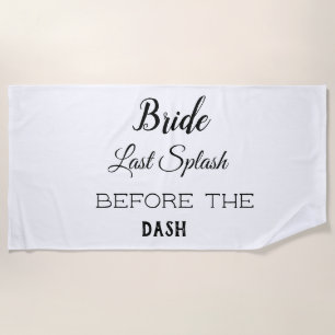 Bride To Be Black White Bachelorette Personalised  Beach Towel