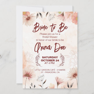 Bride to be blessing invitation