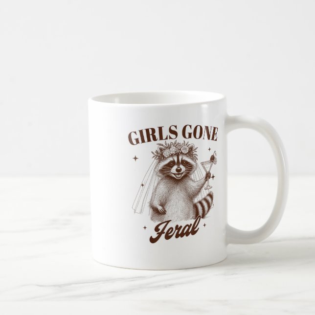 Bride To Be Bridal Bridesmaid Racoon Girls That Go Coffee Mug (Right)