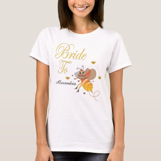 Bride To Be Bridal Personalise T-Shirt (Front)