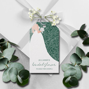 Bride to Be Bridal Shower Emerald Green Favour Gift Tags