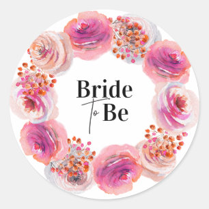 Bride to Be Bridal Shower Sticker Bright Floral
