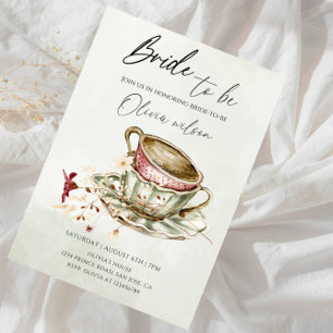 Bride-to-Be Bridal Shower  - Two Cups of Tea Theme Invitation