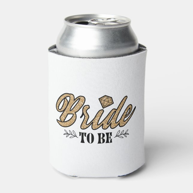 Bride To Be Can Cooler-Gold & Black Cooler (Can Front)