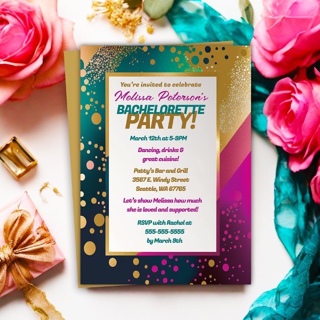 Bride to Be Chic Confetti Bachelorette Party Invitation (Creator Uploaded)
