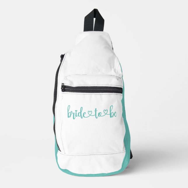Bride-to-be Compact Aqua White Sling Bag (Front)