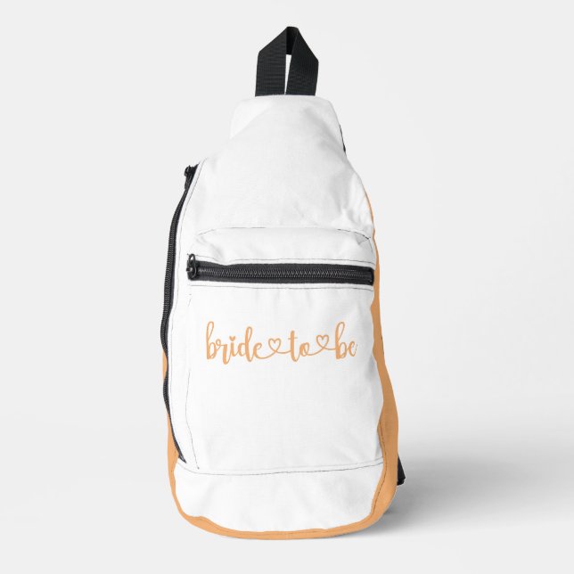 Bride-to-be Compact Peach White Sling Bag (Front)