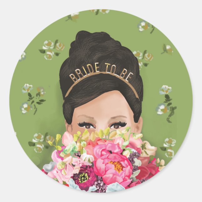 Bride-To-Be envelope sealer  Classic Round Sticker (Front)