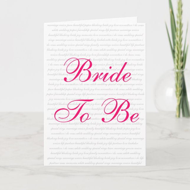 Bride To Be - Gift Card (Front)