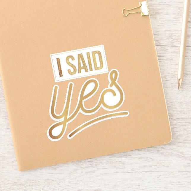 Bride To Be Gift - I Said Yes Gold Foil (faux) (Notebook)