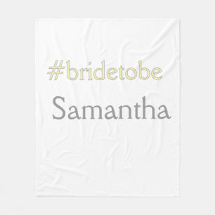 bride to be hashtag bachelorette party bridal show fleece blanket