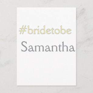 bride to be hashtag bachelorette party bridal show postcard