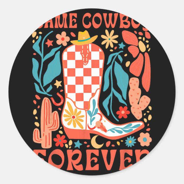 Bride To Be Howdy Western Bachelorette Same Cowboy Classic Round Sticker (Front)